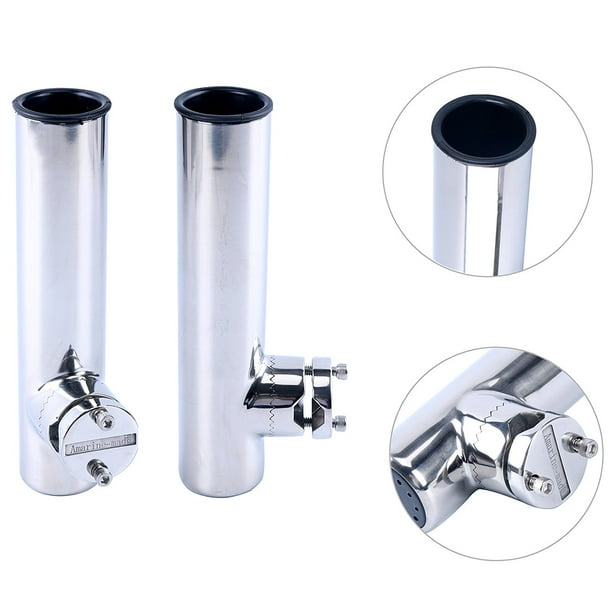 Stainless Clamp on Fishing Rod Holder for Rails 7/8" to 1"Lower Clamp SE 2PCS Stainless Clamp on Fishing Rod Holder for Rails 7/8" to 1"Lower Clamp SE 2PCS